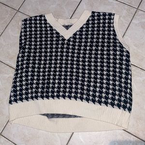 black and white sweater vest